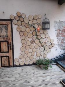 Drewniane pieńki na ścianę